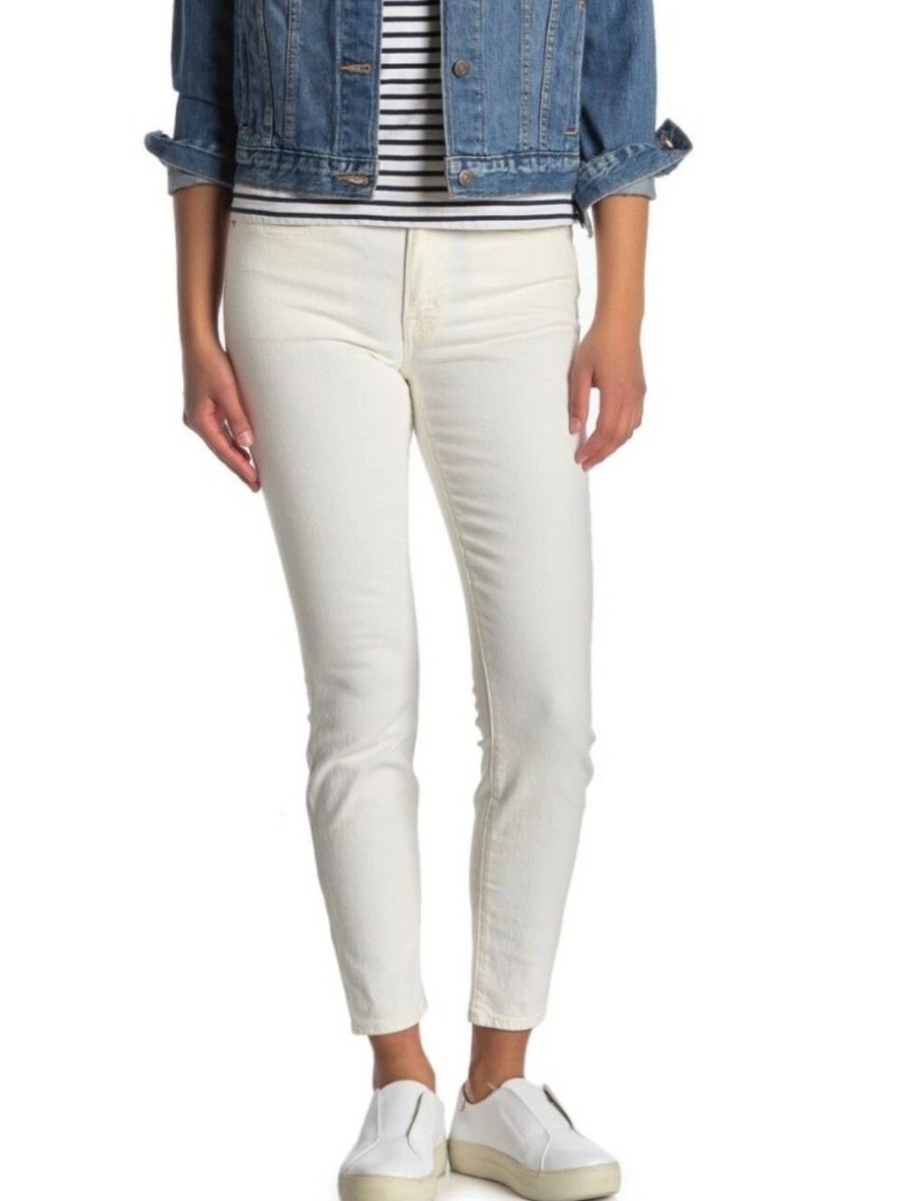 FRYE slim white jeans 8 29